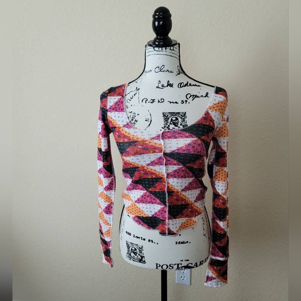 Free People Intimately, Cropped Patchwork Thermal… - image 1